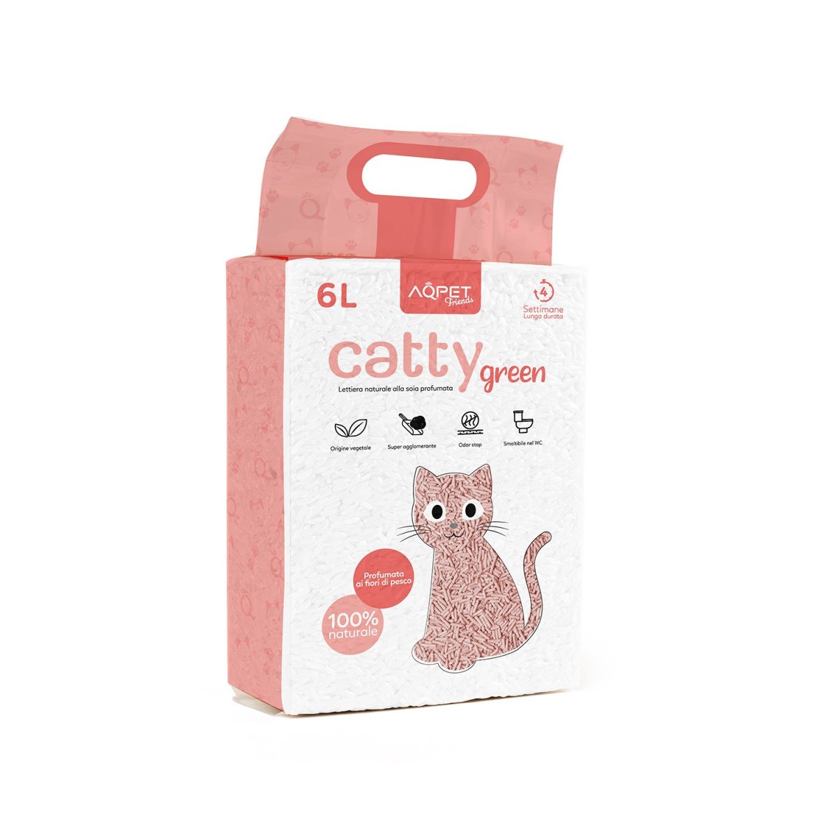 AQPET FRIENDS CATTY BGREEN LETTIERA ALLA SOIOA PROF. FIORI DI PESCO
