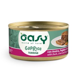 Oasy Wet Cat CAPRICE – Terrina con ANATRA E VERDURE Lattina 85 gr (18pz)