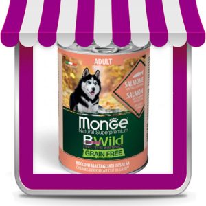 Monge Grain Free – Bocconi maltagliati in salsa – Salmone con Zucca e Zucchine – Adult