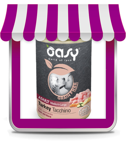 Oasy – GRAIN FREE FORMULA Adult Medium/Large TACCHINO con verdure