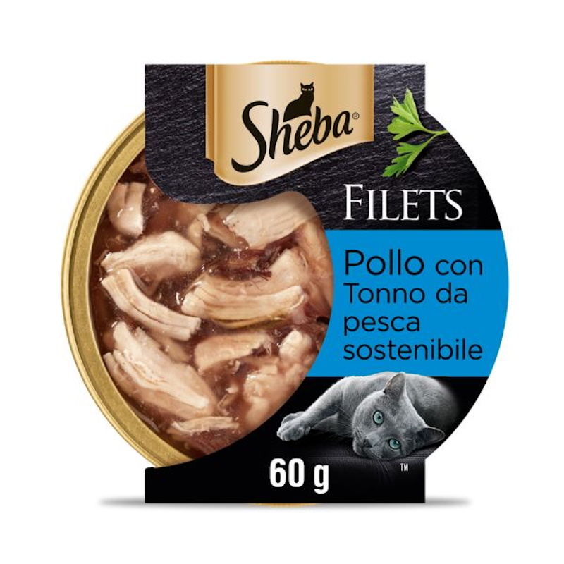 Sheba Filets in Salsa Umido per Gatto Gusto Pollo con Tonno 60 gr
