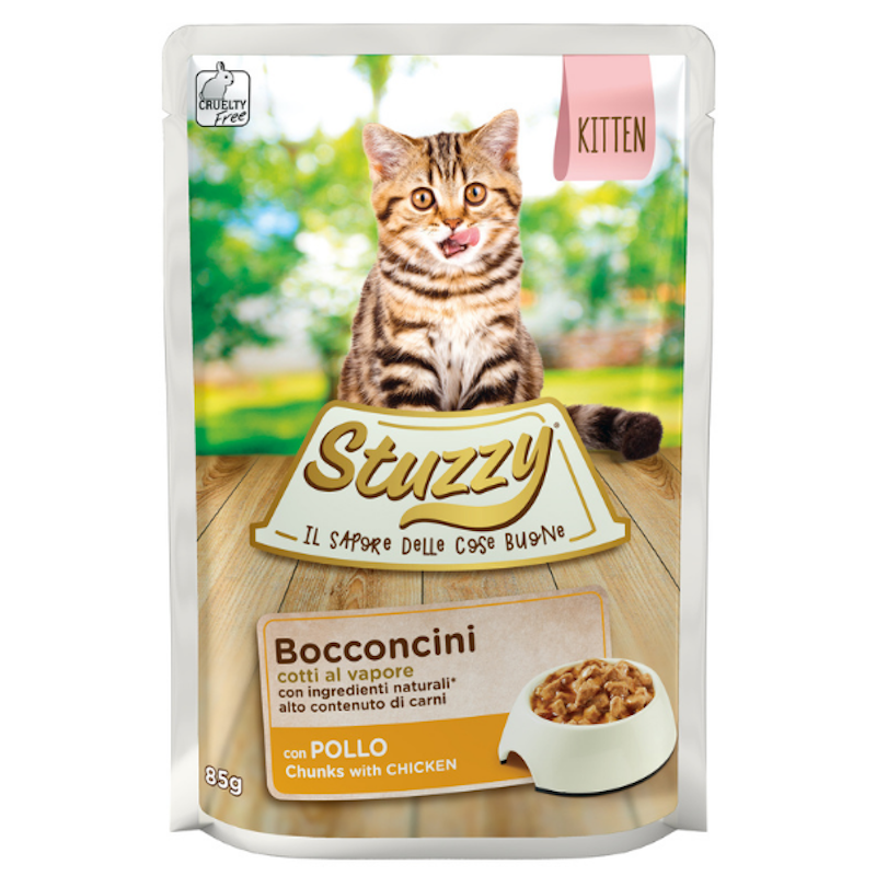 Stuzzy Cat Kitten Bocconcini In Salsa per Gattini Gusto Pollo 85 gr