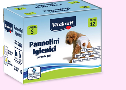 Vitakraft – Pannolini Igienici. Taglia S 12pz